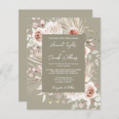 Budget Sage Green Boho Floral Wedding (Voorkant / Achterkant)