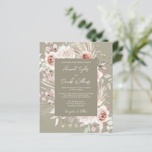 Budget Sage Green Boho Floral Wedding (Staand voorkant)