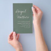 Budget Sage Green Boho Simple Wedding Invitation Flyer (Hand)
