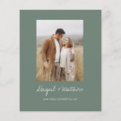 Budget Sage Green Boho Simple Wedding Invitation Flyer (Achterkant)