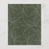 Budget Sage Green Botanical Gold Lijst Wedding (Achterkant)