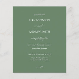Budget Sage Green Calligraphy Wedding Flyer