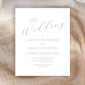 Budget Sage Green Calligraphy Wedding Invitation