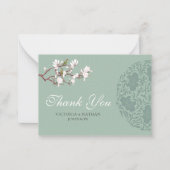 BUDGET Sage Green Chinoiserie Weddenschap Notitiekaartje (Voorkant)