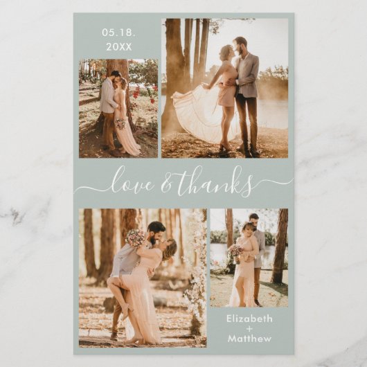 Budget Sage Green Collage Weddenschap Bedankt Flye Flyer (Voorkant)