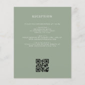 Budget Sage Green Crest Monogram Huwelijk QR Code Flyer (Achterkant)