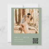 Budget Sage Green De bruiloft van foto QR-code (Achterkant)