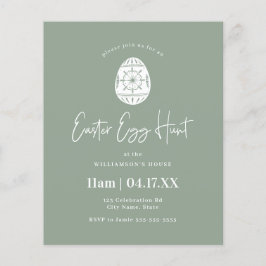 Budget Sage Green Easter Egg Hunt Invite