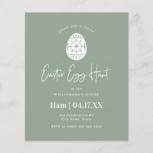 Budget Sage Green Easter Egg Hunt Invite