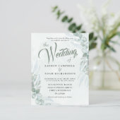 Budget Sage Green Eucalyptus Weddenschap (Staand voorkant)