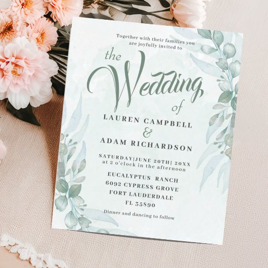 Budget Sage Green Eucalyptus Weddenschap