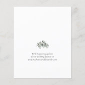 Budget Sage Green Eucalyptus Wedding Save the Date (Achterkant)