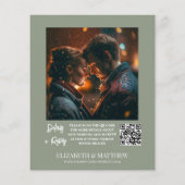 Budget Sage Green Floral Wildflower QR-code Flyer (Achterkant)