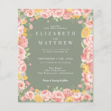 Budget Sage Green Floral Wildflower QR-code