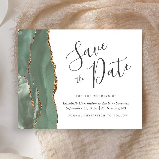 Budget Sage Green Gold Agaat Save the Date