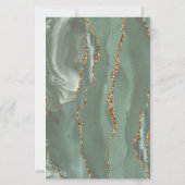 Budget Sage Green Gold Agate Wedding (Achterkant)