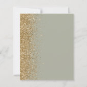 Budget Sage Green Gold Faux Glitter Wedding Invite (Achterkant)