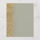 Budget Sage Green Gold Faux Glitter Wedding Invite (Achterkant)