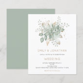 Budget Sage Green Gold Foliage Weddenschap (Voorkant / Achterkant)