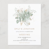 Budget Sage Green Gold Foliage Weddenschap (Voorkant)