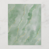 Budget Sage Green Gold Marble Wedding Menu (Achterkant)