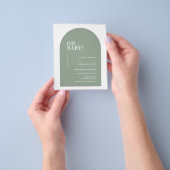 Budget Sage Green Minimale Arch Oh Baby shower Flyer (Hand)