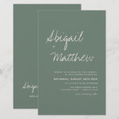 Budget Sage Green Minimalist Wedding (Voorkant / Achterkant)