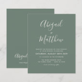 Budget Sage Green Minimalist Wedding (Voorkant / Achterkant)