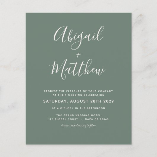 Budget Sage Green Minimalist Wedding (Voorkant)