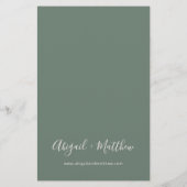 Budget Sage Green Minimalist Wedding Flyer (Achterkant)