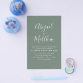 Budget Sage Green Minimalist Wedding Flyer (Enkel)
