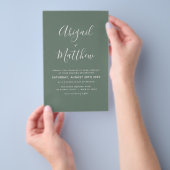 Budget Sage Green Minimalist Wedding Flyer (Hand)