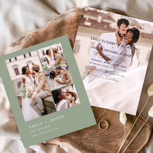 Budget Sage Green Minimalist Wedding Flyer