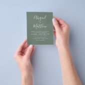 Budget Sage Green minimalist Wedding Invitation Fl Flyer (Hand)