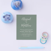 Budget Sage Green minimalist Wedding Invitation Fl Flyer (Enkel)