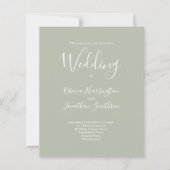 Budget Sage Green Moderne Wedding RSVP Uitnodiging (Voorkant)