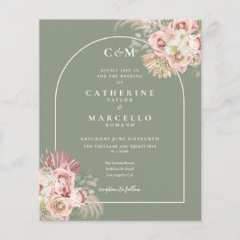 Budget sage Green Pampas Grass Foto Monogram