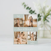 Budget Sage Green Photo Weddenschap Bedankt Flyer (Staand voorkant)