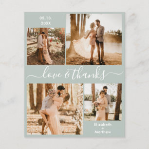Budget Sage Green Photo Weddenschap Bedankt Flyer
