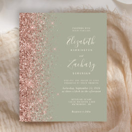 Budget Sage Green Roos Gold Glitter Weddenschap