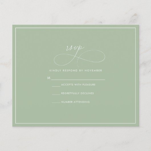 Budget Sage Green RSVP Flyer (Voorkant)