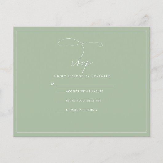 Budget Sage Green RSVP Flyer (Voorkant)