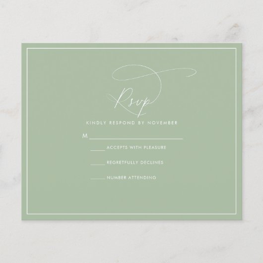 Budget Sage Green RSVP Flyer (Voorkant)