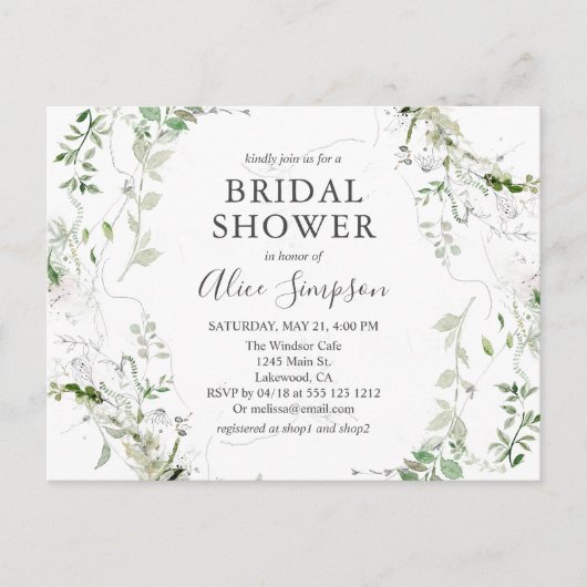 Budget Sage Green Vrijgezellenfeest Uitnodiging Briefkaart (Voorkant)