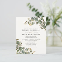 Budget Sage Green Waterverf Botanische Huwelijksui