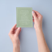 Budget Sage Green Weddenschap met Foto Uitnodiging Flyer (Hand)