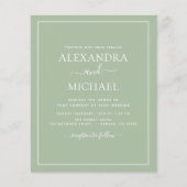 Budget Sage Green Weddenschap met Foto Uitnodiging Flyer (Voorkant)