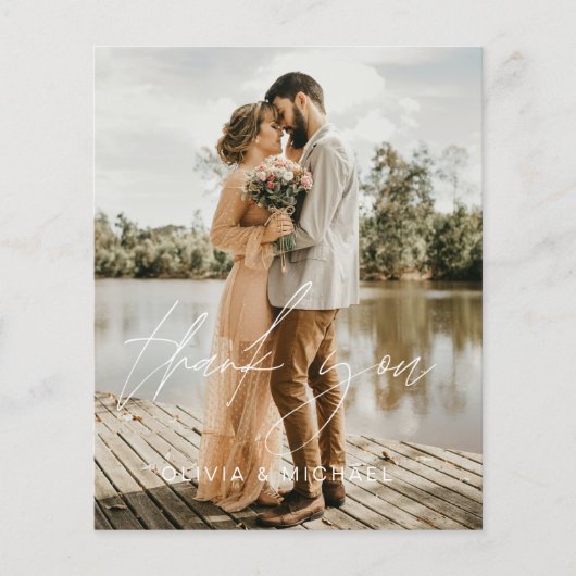 Budget Sage Green Wedding 2 foto's Dank u kaarten (Voorkant)