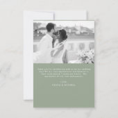 Budget Sage Green Wedding Dank u kaarten (Achterkant)