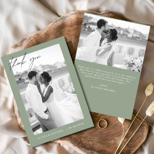 Budget Sage Green Wedding Dank u kaarten
